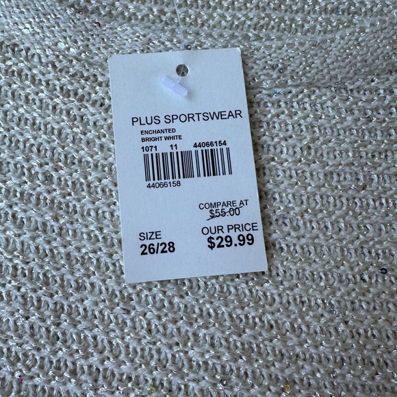 NWT Cato Cream Ivory Metallic Sequin Knit Pullover Sweater Women’s Plus 26/28W - Picture 8 of 8